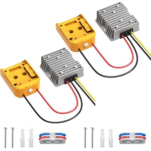 2 Pack 20V to 12V Step-Down Converter Compatible with Dewalt 20V Battery | Auto Low-Voltage Cutoff, Over-Discharge Protection