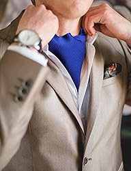 Ailisus Cravat Tie and Lapel Pin Set Mens Solid