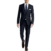 Calvin Klein Men's Slim Fit Suit Separates, Navy, 32W x 34L | Flat front with finished hem, Blazer and pant sold separately