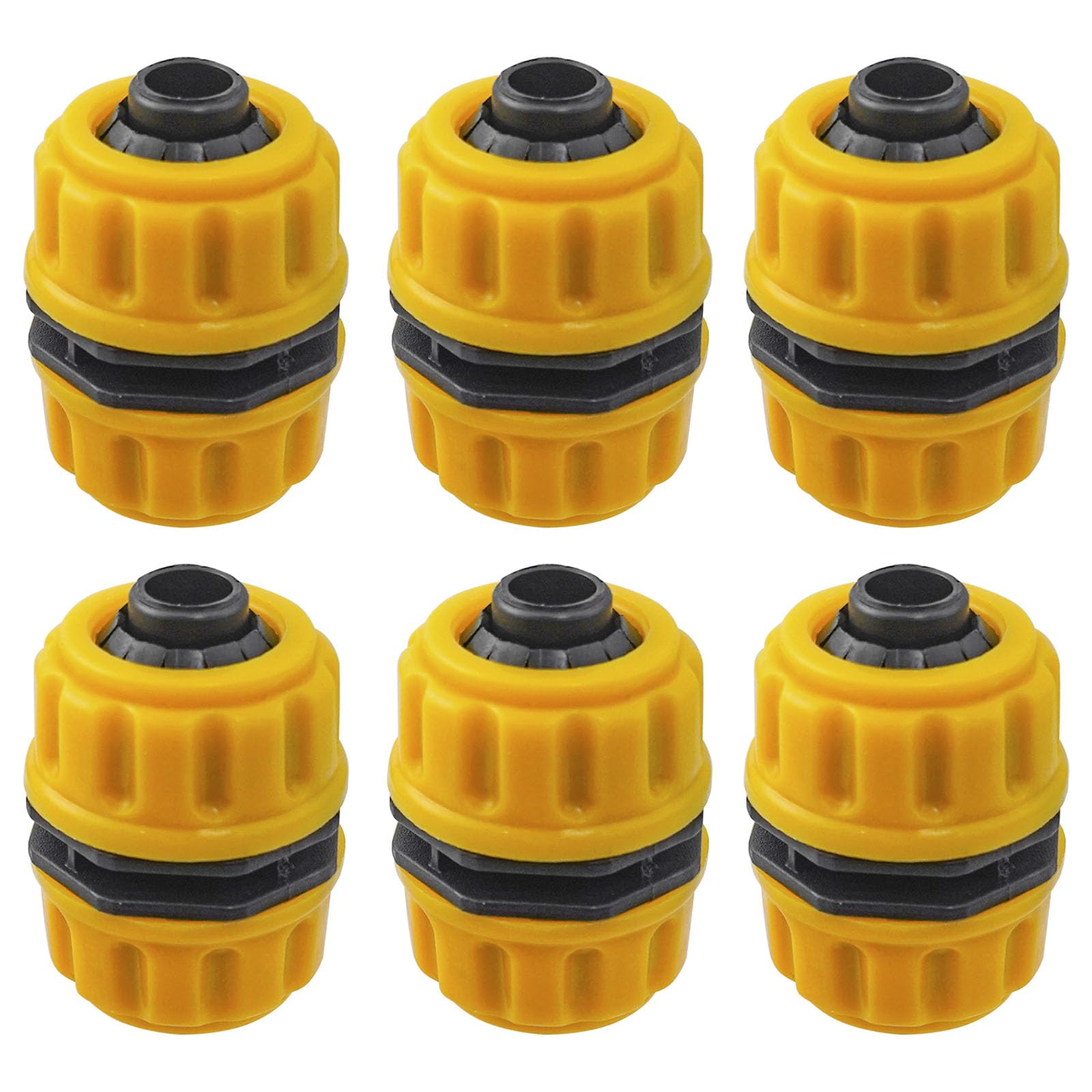 BuxiuGK 6 Piece Hose Connector 1/2 Inch Hose Repair Connectors Double Hose Quick Connector for Garden and House Water Pipes