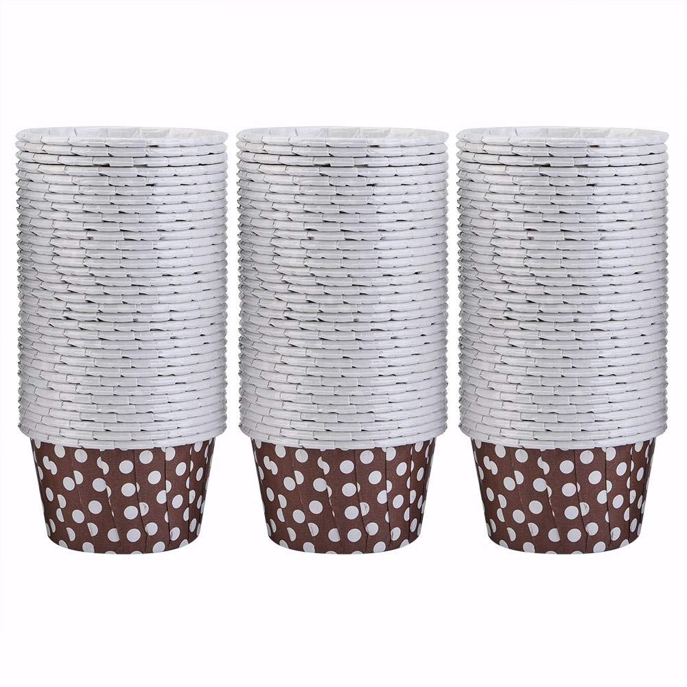 Medium Cupcake Liners Paper Round Cake Baking Cups Muffin Cases Home Party Wedding 100PCS (Coffee Dot)