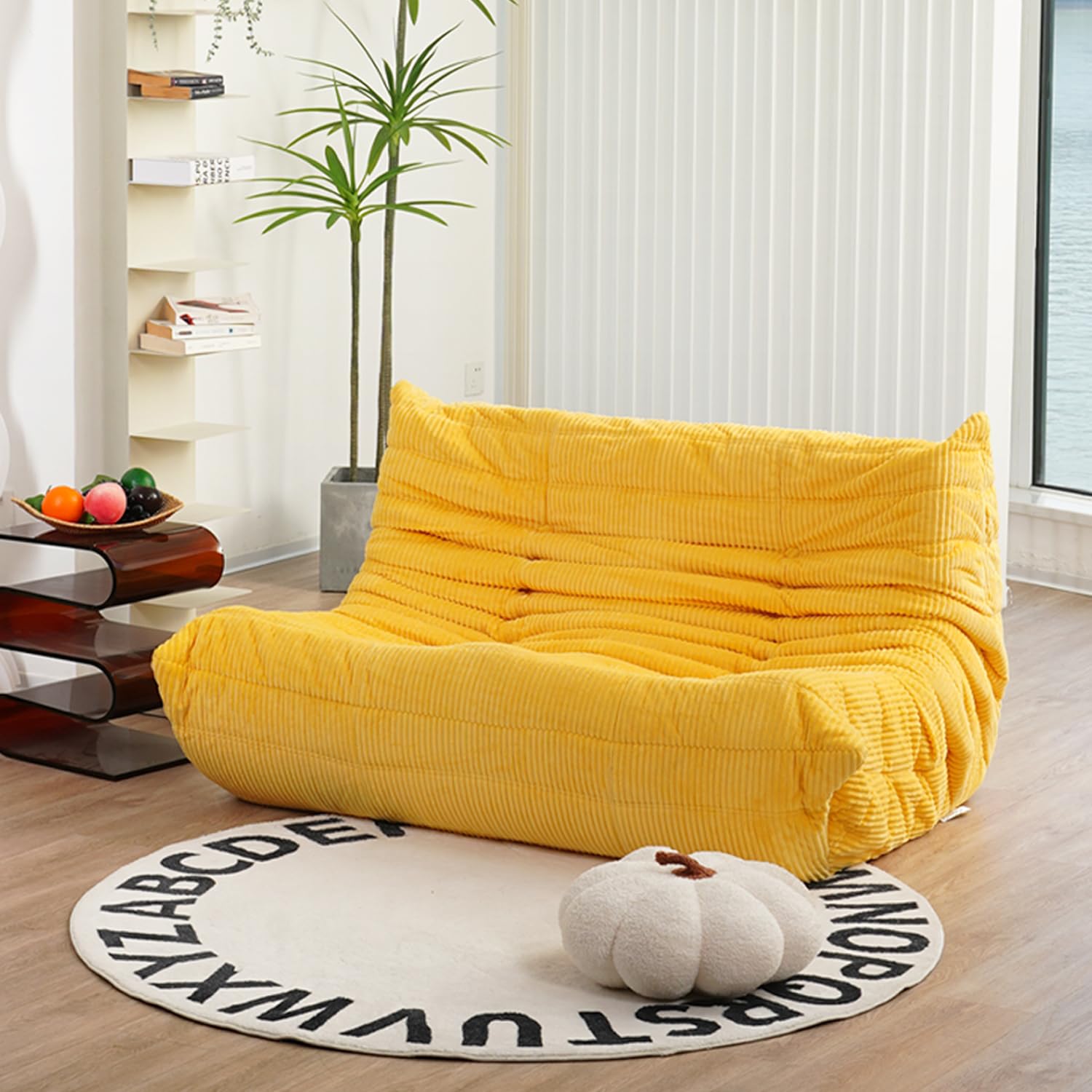 Photo 1 of **DIRT**N&V Fireside Loveseat, Mid Century Armless Twin Size Floor Sofa, Soft Premium Corduroy Floor Lounge Chair, Foam Sofa Accent Chair for Living Room Bedroom and Office, Tuscany