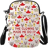 WUSUANED Funny Crown Movie Crossbody Bag Clown Killer Gift Horror Character Lover Gift For Fans