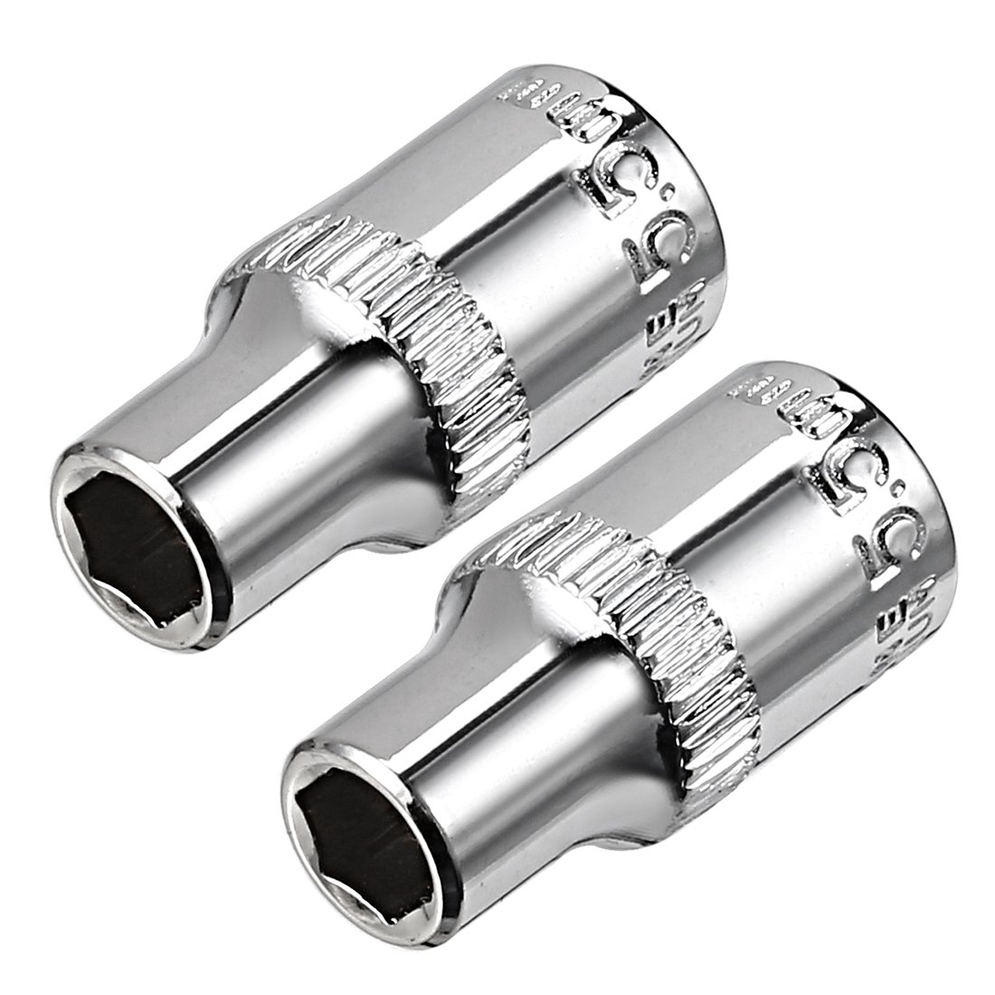Sourcingmap 2 Pcs 1/4-Inch Drive 5.5mm 6-Point Shallow Socket, Metric, Cr-V — image 1
