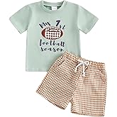 Douhoow Baby Boy Football Outfit Rugby Short Sleeve T-shirt Tops Shorts Toddler Boy Summer Clothes 2 Pcs Set