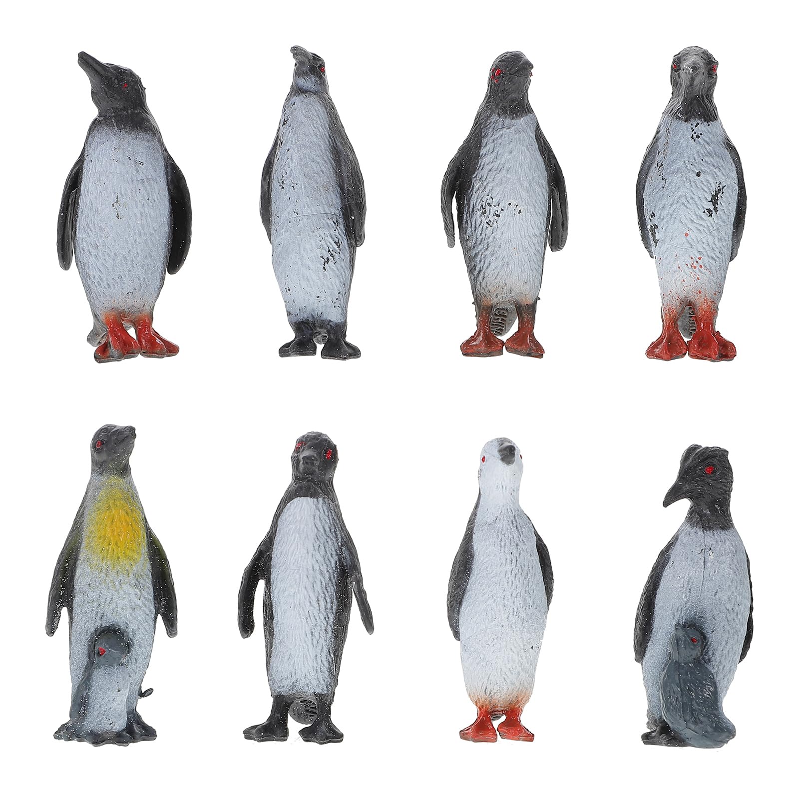 YeahiBaby Plastic Ocean Animal Penguin Figure Model Preschool Kids Toy 8 Pieces