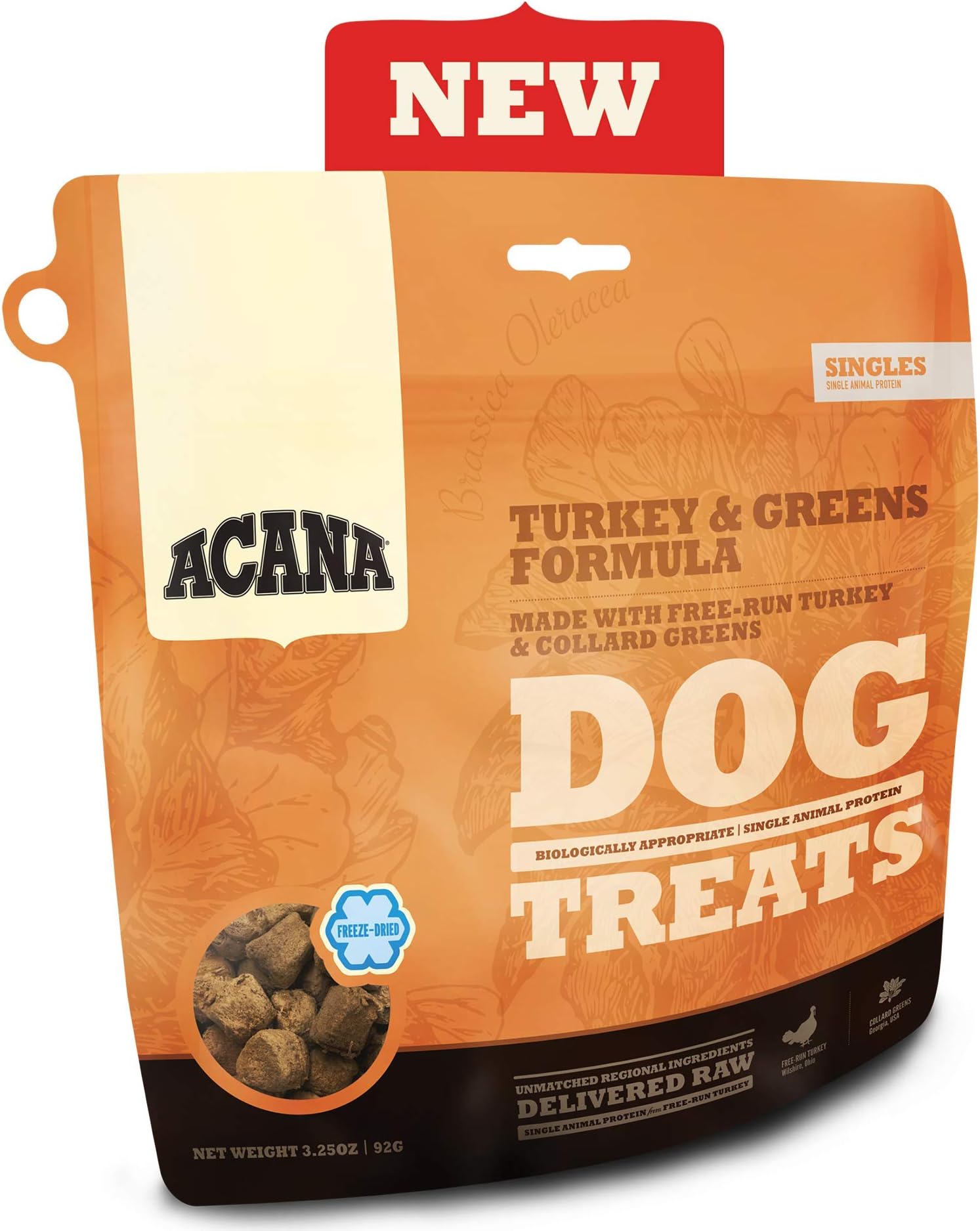 ACANA Turkey and Greens Treats, 1.25 Ounces, Single-Source Dog Treats