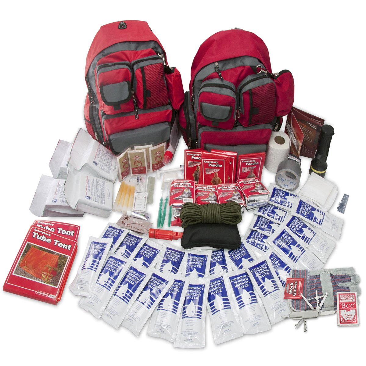 Emergency Zone Family Prep Survival Kit 4 Person Emergency Go Bag 72