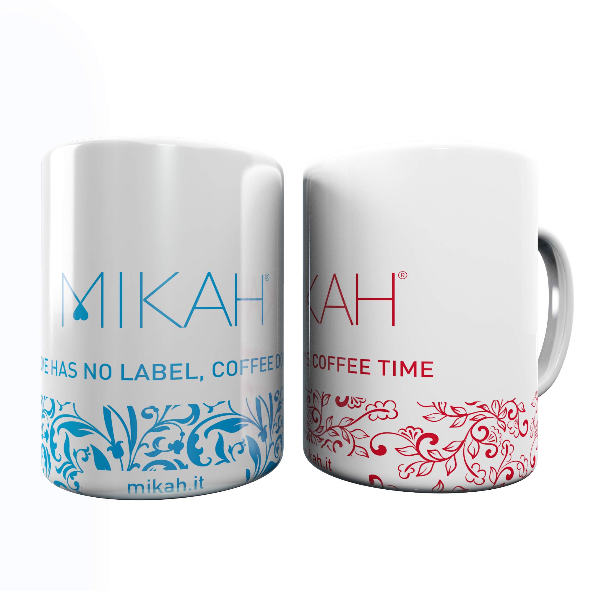 Mikah Set of 2 Spring Mugs Blue and Red - Ceramic Mug 350 ml