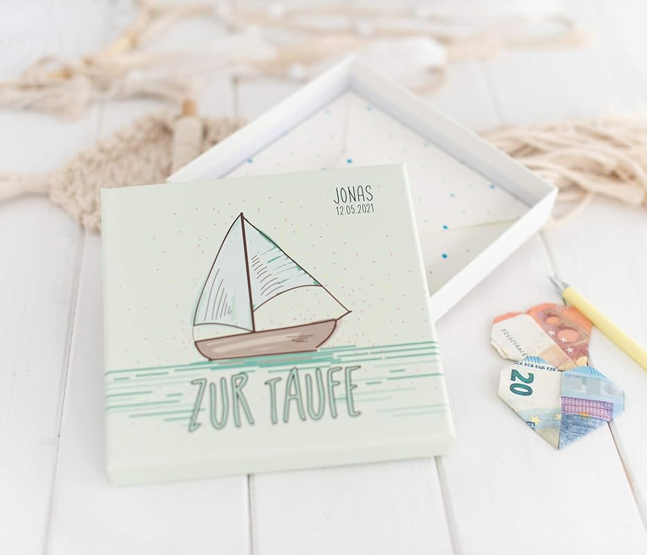 Geldgeschenk zur Taufe, Geld Verpackung, Glückwunschkarte zur Taufe für Junge und Mädchen