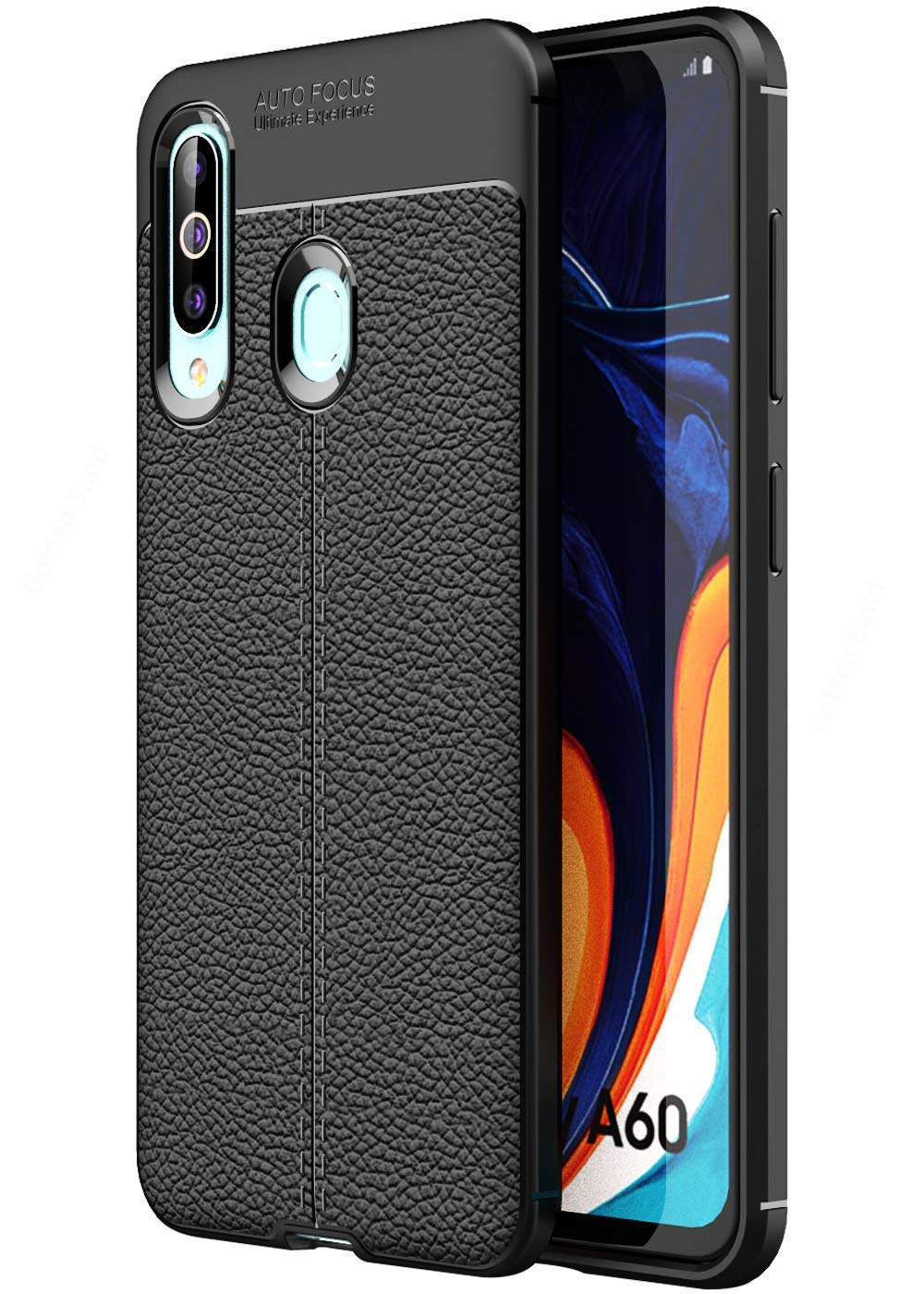 Mobiclonics® Leather Textured Autofocus Soft Back Case Cover for Samsung Galaxy M40 (Black)