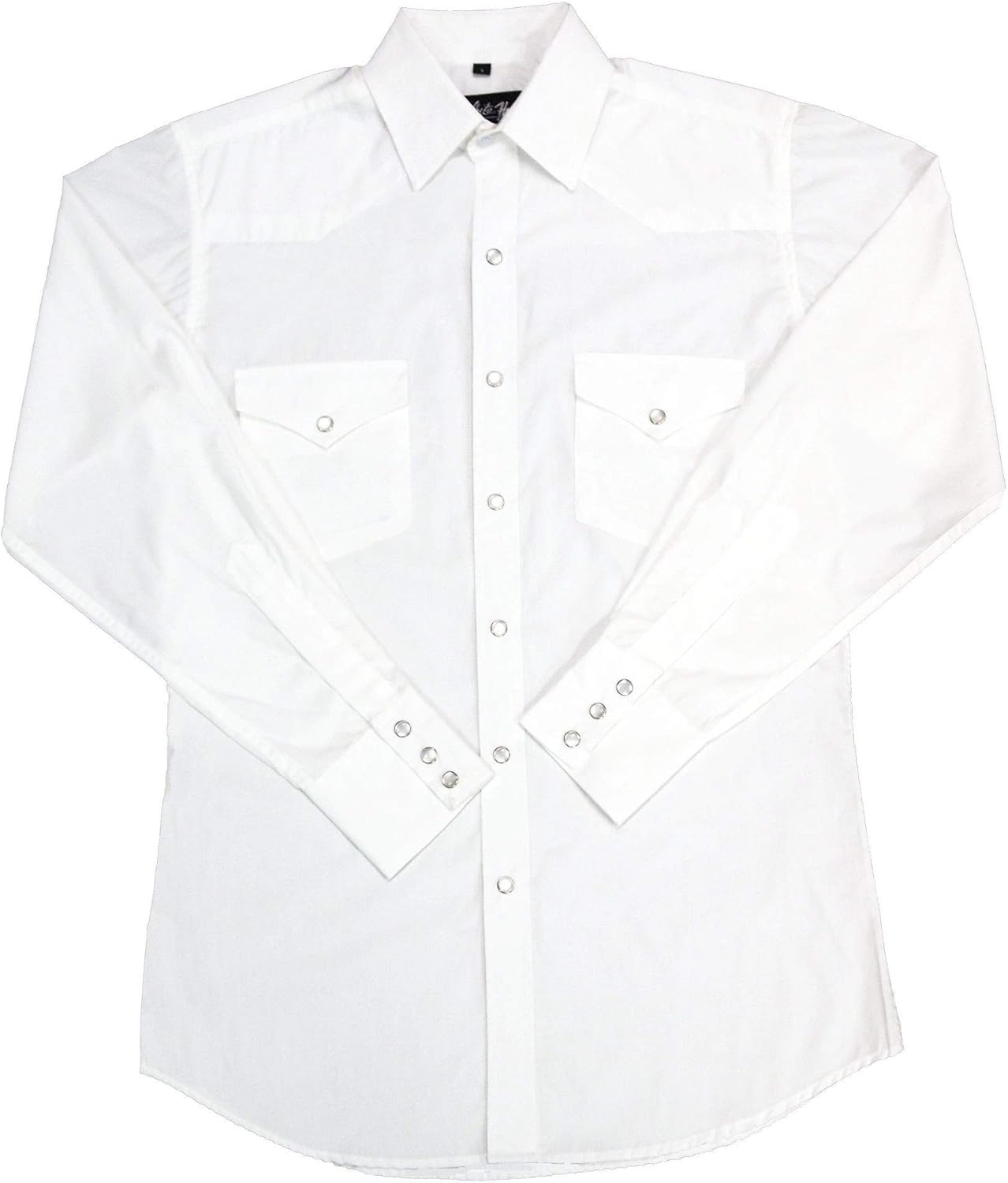 White Horse Solid White Western Shirt with Pearl Snaps at Amazon Men’s