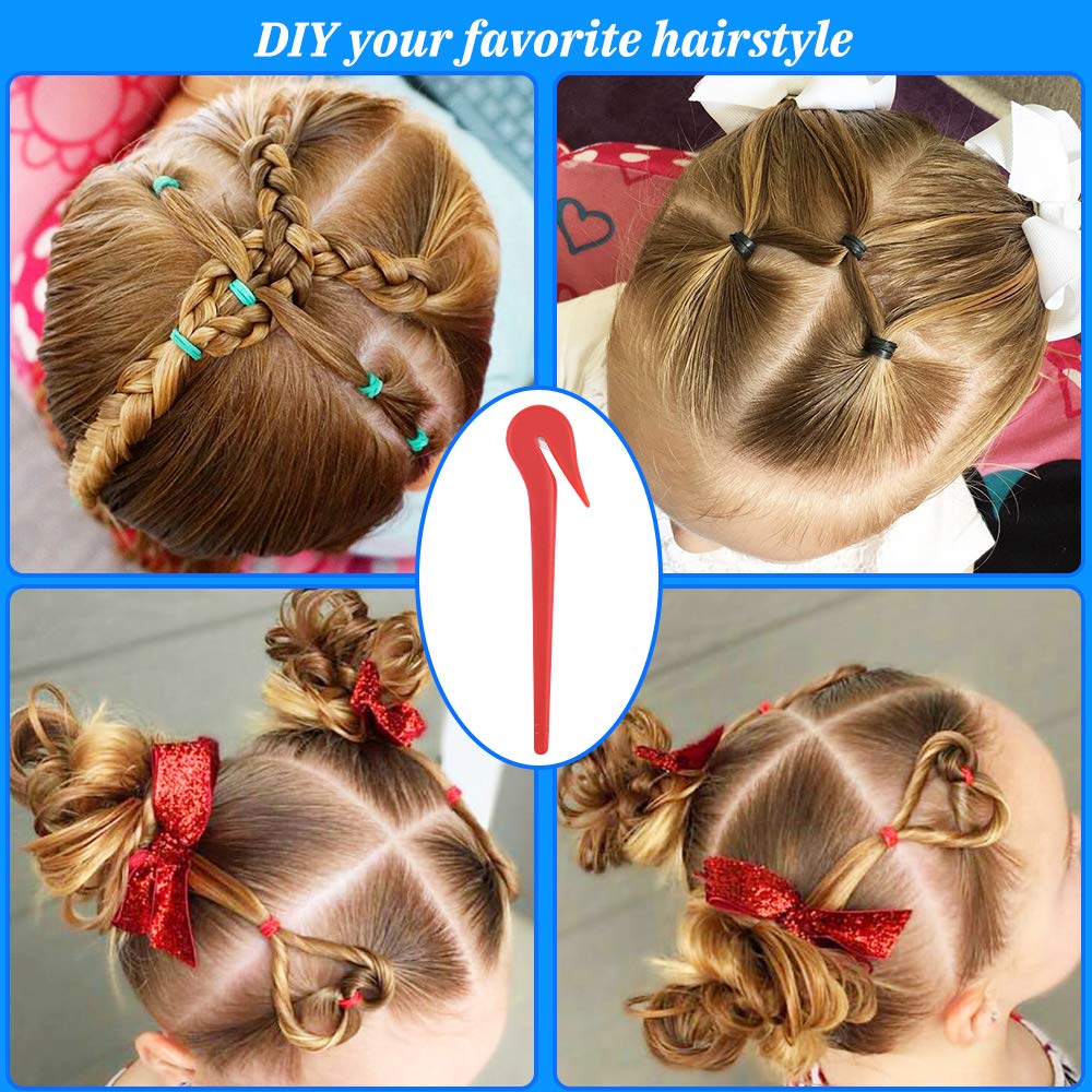 Elastic Hair Bands Remover, TsMADDTs 4pcs Pony Pick For Cutting Pony Rubber Hair Ties Pain Free Ponytail Remover Tool 50pcs Colored Rubber Hair Ties : Beauty