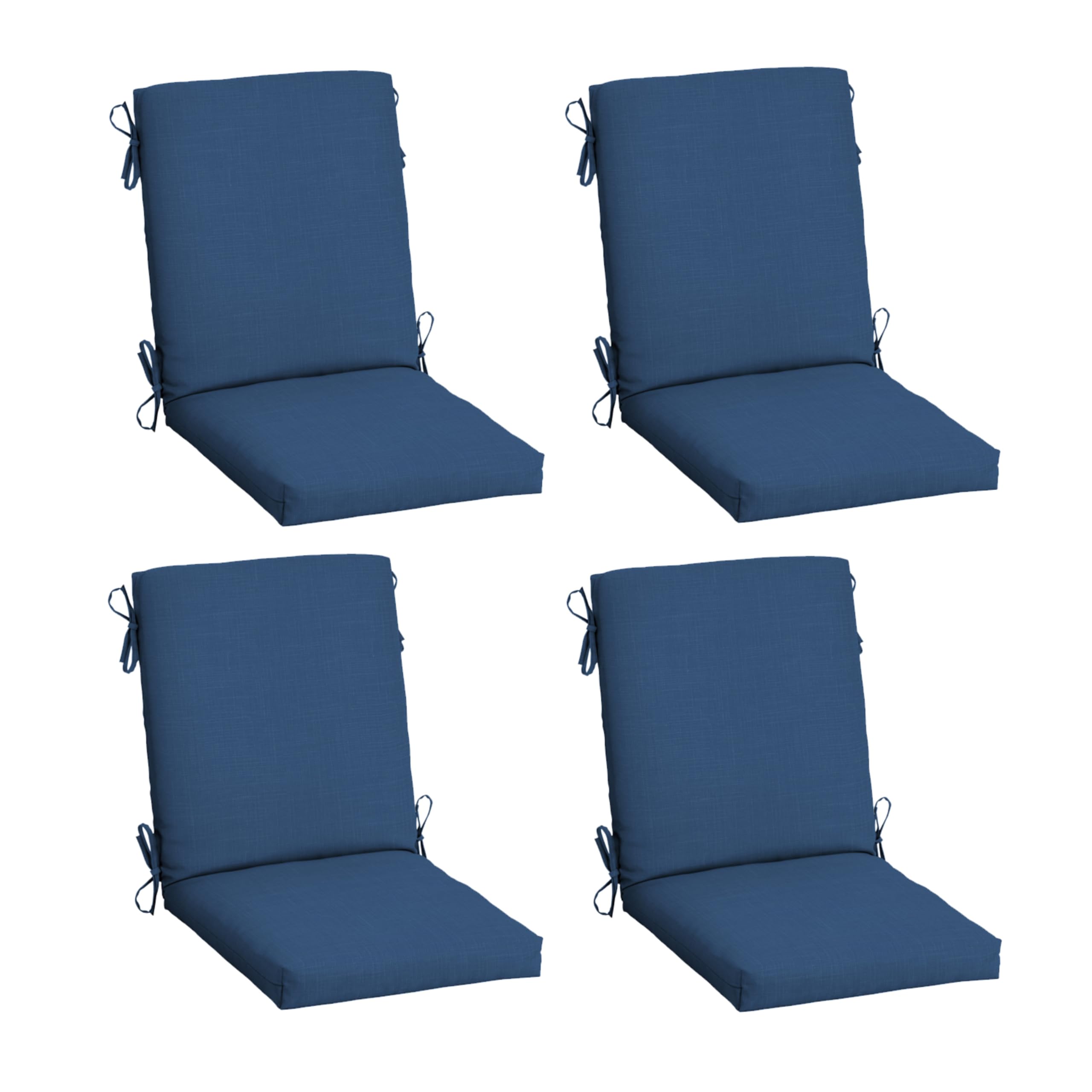 Arden 4-Pack Outdoor Patio Dining Chair Cushion, 20x44, Rain-Proof Seat Pad, Fade-Resistant Outdoor Cushion Cobalt Blue Texture Image