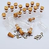 CTKcom 50pcs 0.5ml-Extra Mini Tiny Clear Glass Jars Bottles with Cork Stoppers, Glass Bottles for Decoration, Arts & Crafts, 