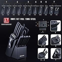 RAXCO Knife Set,Kitchen Knife Set With Block Knife