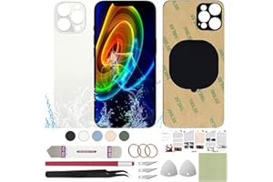 ReuWeu Back Cover Glass Replacement Compatible with iPhone 13 Pro Max 6.7" + Professional Tools (Silver)