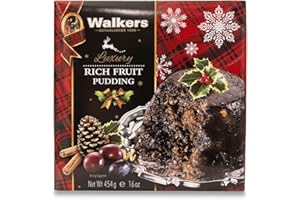WALKERS Walker’s Rich Fruit Pudding - 14.1 Oz Plum Pudding for Christmas - Luxury Holiday Treat and Dessert from Scotland