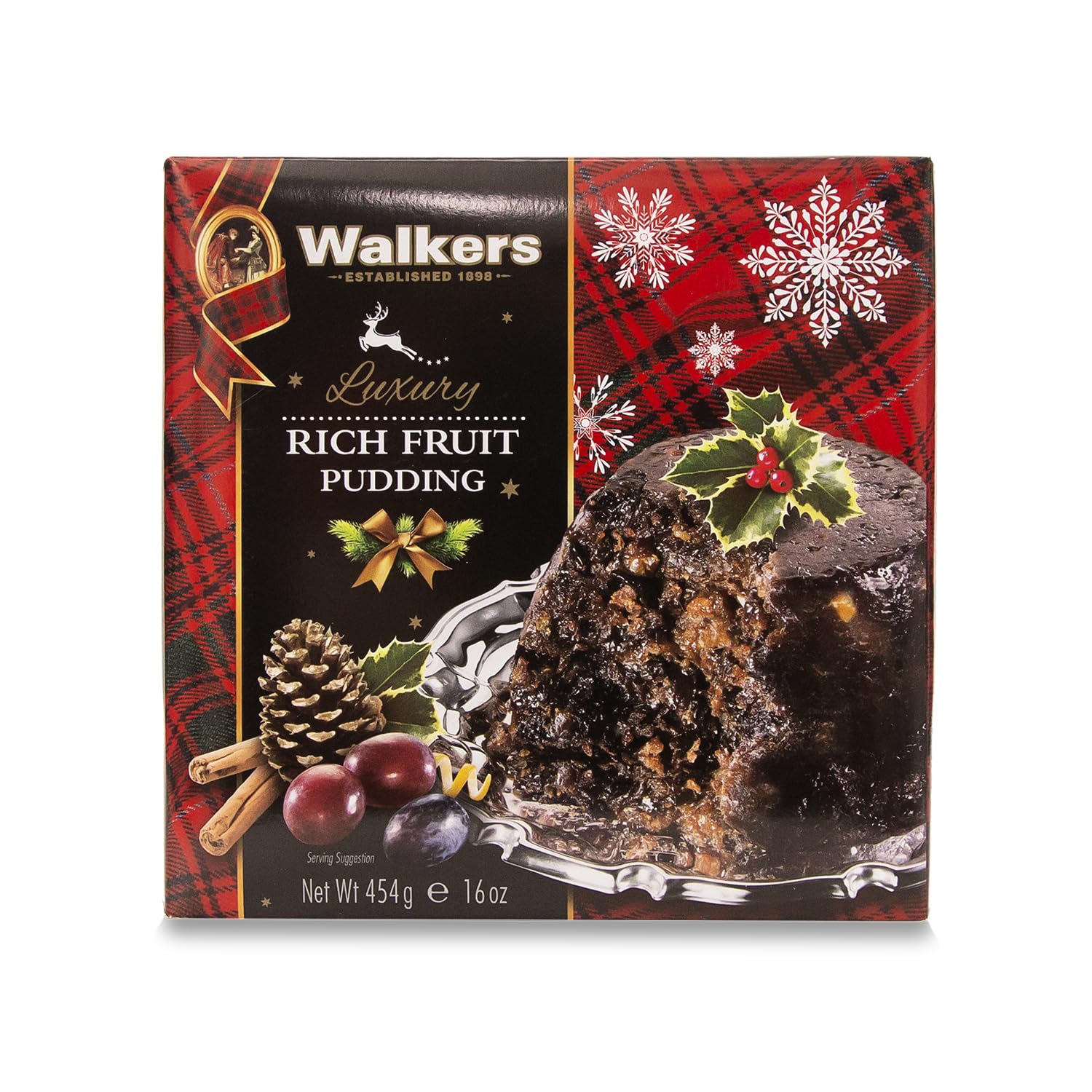 Walker’s Rich Fruit Pudding 16 oz Plum Pudding for Christmas Luxury