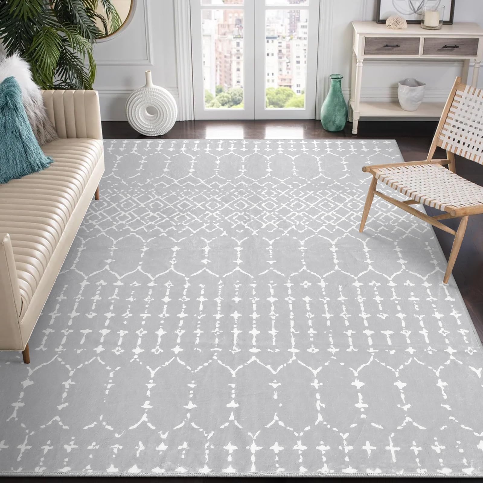 Lahome Moroccan Machine Washable Rugs - 5x7 Area