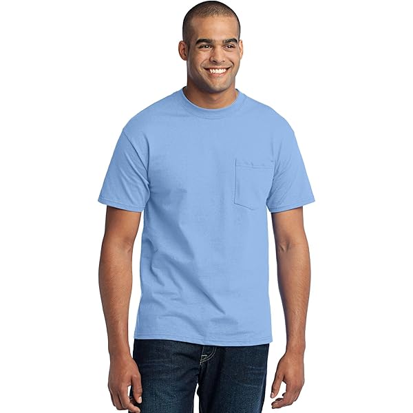 Port & Company Essential Pocket Tee-PC61P-M-Light Blue | Amazon.com