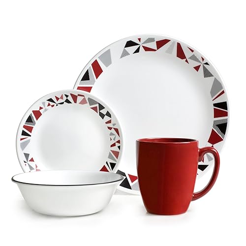 Corelle 16Piece Vitrelle Glass Bandhani Chip and Break Resistant