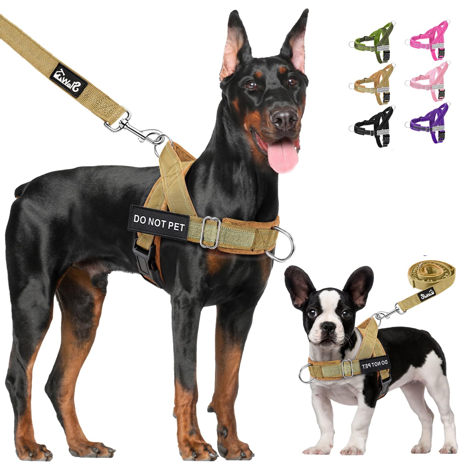 Photo 1 of ***Missing Leash*** Lukovee No Pull Dog Harness & Leash Set - Heavy Duty Dog Vest Harness with Soft Padded for Medium Large Dogs, Adjustable Reflective Tactical Pet Harness for Easy Walk and Training (L, Yellow)