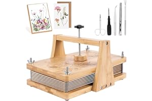 NIUGRECF 1Set Large Wooden Flower Press Kit - Even Pressure Flowers Pressed DIY Arts Set for Making Dried Flower/Plant（11in*7in）