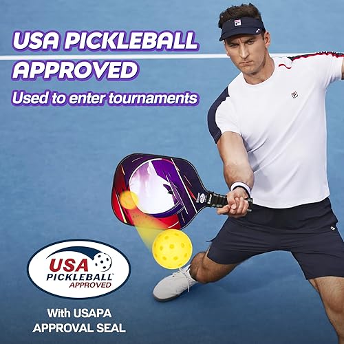 YILLOG USAPA Approved Pickleball Paddle Set Of 4 - Includes Paddles, Balls, Cooling Towels & Bag