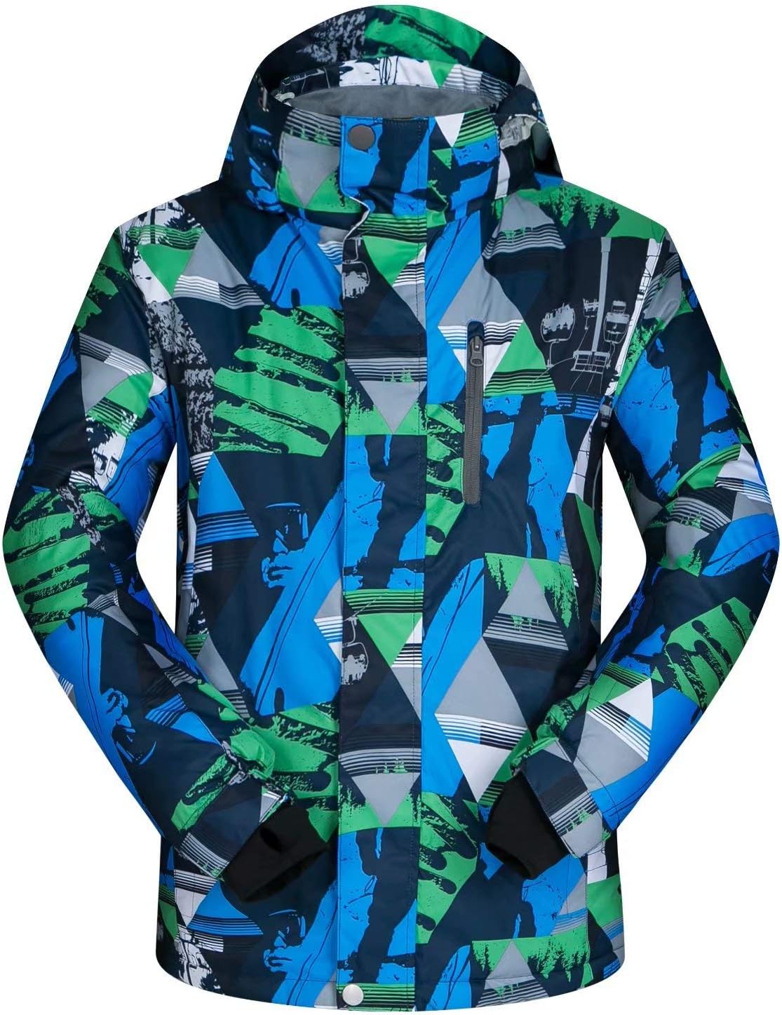 OLEK Men Ski Jacket High Technology Printed Waterproof Snowboard Coat Pants Set