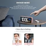 HOMVILLA Digital Alarm Clock with Big LED Temperature Display USB Charging Dual view 7