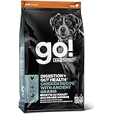 Go! Solutions Digestion + Gut Health Chicken Dry Dog Food, Premium-Quality Kibble for Gastrointestinal & Digestive Wellness, Supports Sensitive Stomachs, for Puppies, Adults & Seniors, 3.5 lb Bag