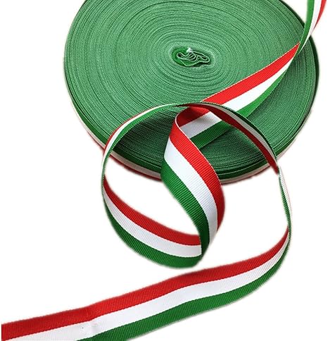 Amazon Com Red White And Green Grosgrain Stripes Ribbon Italian