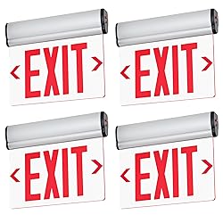 TANLUX Red Exit Signs for Business, LED Edge Lit