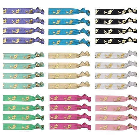 Md Trade 36 Pieces Mermaid Hair Ties Bracelet Party Favors