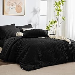 CozyLux Queen Seersucker Comforter Set with Sheets