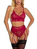 YIKAYI Women Lace Lingerie Set Nightwear Lace Teddy