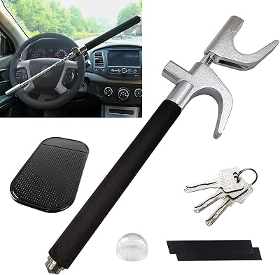 wyewye Universal Steering Wheel Lock Retractable with Window Breaker 3 Keys