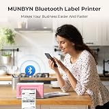MUNBYN Bluetooth Label Printer 4x6 Thermal Desktop 941B Pink for Shipping view 5