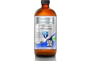 Colloidal Silver Glass Bottle 10 PPM Angels Lab Immune Support Nano Liquid (16 fl oz)…