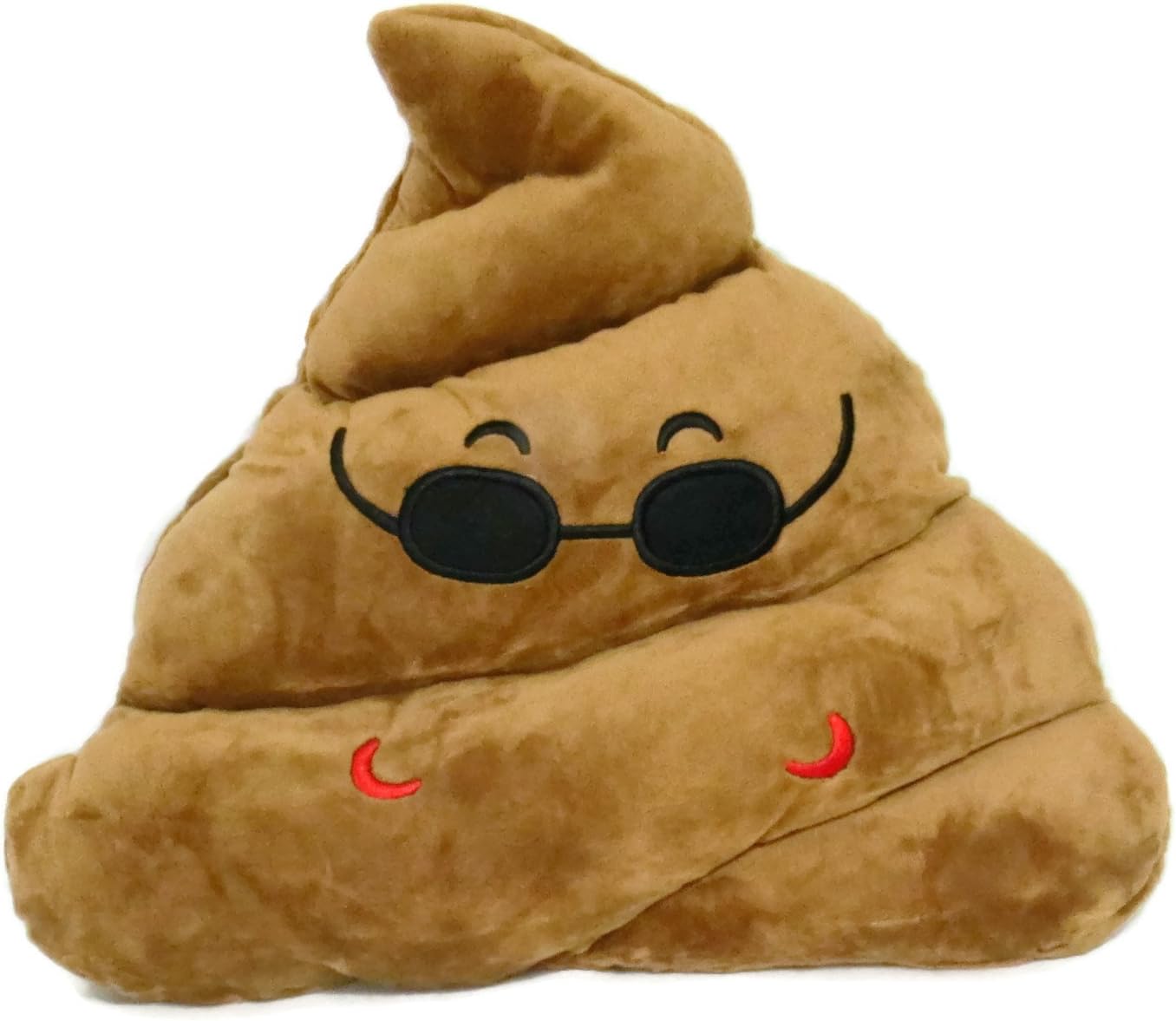 Soft SMS Emoji Plush Pillows Poop Emoticon Cell Phone Decorative Throw Pillows (Sunglass)
