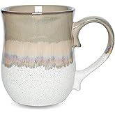 Bosmarlin Large Ceramic Coffee Mug, 20 Oz, Big Tea Cup for Office and Home, Dishwasher and Microwave Safe(20 Oz, Brown Grey)