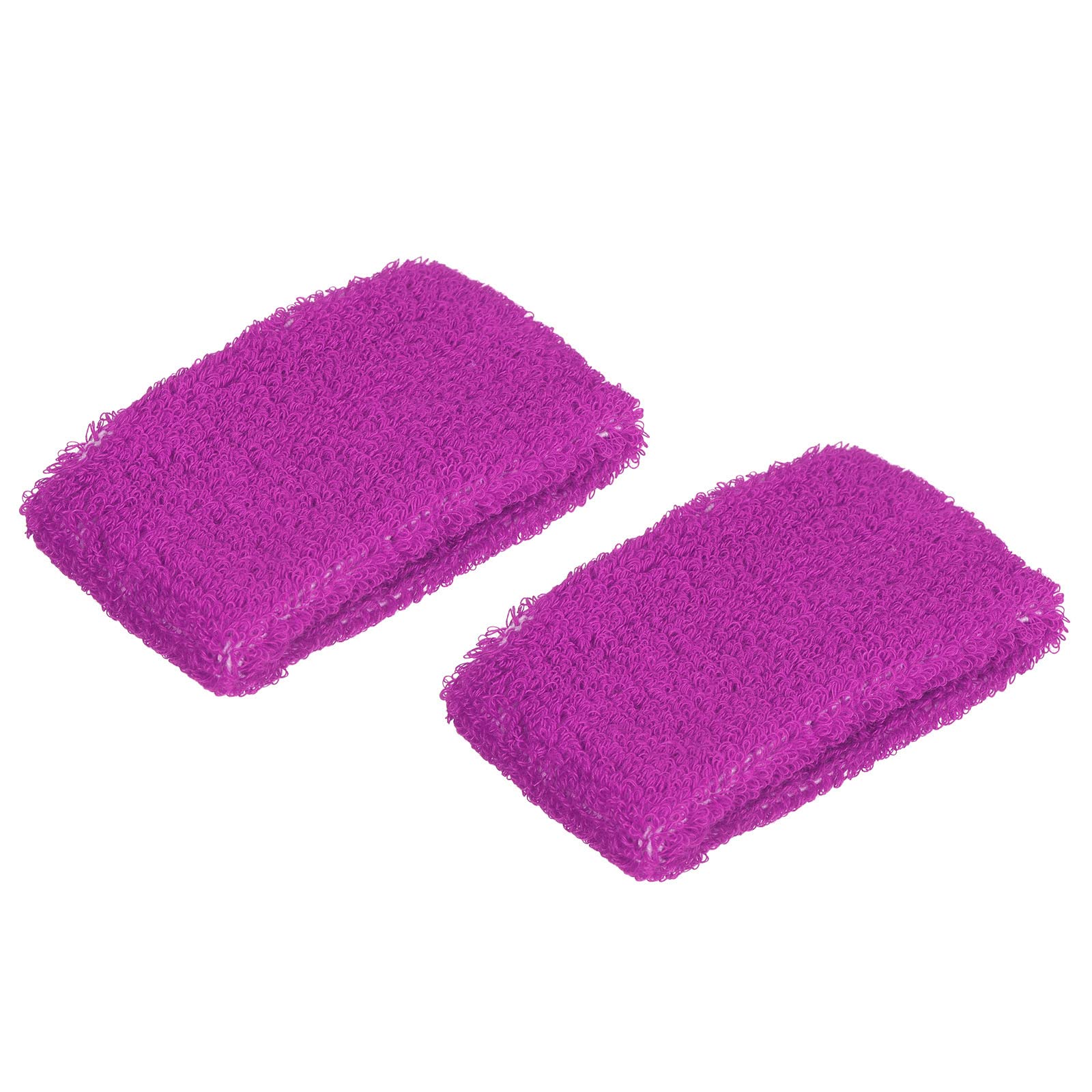 PATIKIL Sports Wristbands 8x5cm, 2 Pack Cotton Terry Cloth Absorbent Sweatband for Tennis Basketball Working Out Athletic Running, Purple Red