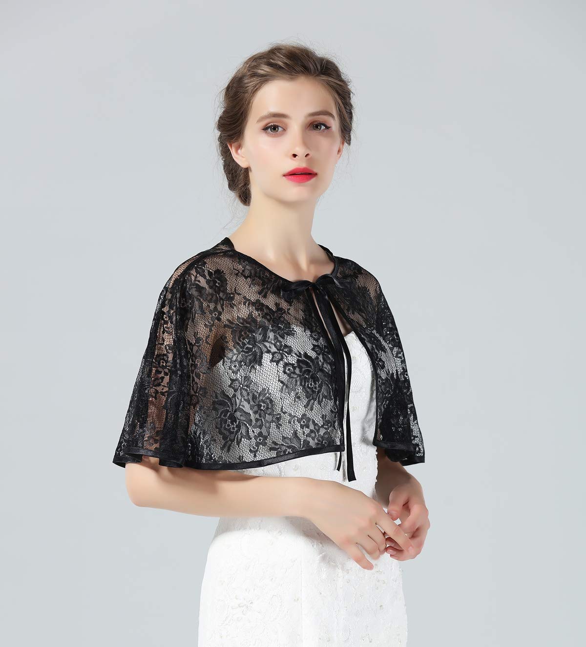 Lace Cape Wedding Capelet Women Shawl Bridal Cover Up Wrap Bolero for