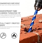 JN 10 Pcs Tungsten Carbide Masonry Drill Bit Set 6/8/10/12mm Tile Concrete Brick view 4