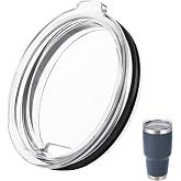 ZolJet Replacement Flat Lids for YETI Rambler 30 oz Tumbler &amp; Stackable Cup | Crystal Clear Tritan Splash-Proof Lids, Fits 14 oz Mug, 26 oz Straw Cup, 35 oz /42 oz Straw Mug, Dishwasher Safe (1 Pack)