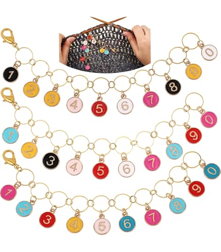 thumbnail image 2 of 1-10 Knitting Row Counter Chain Numbered Stitch Marker Chain 2 of 12