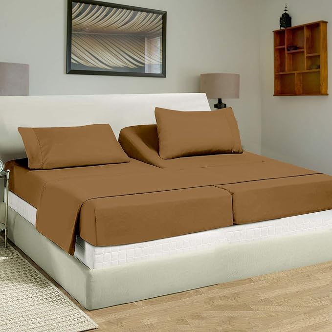 Split King Sheets Sets for Adjustable beds Cotton Split