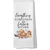 shiviody Lolli Gifts Kitchen Towels - Gifts for Grandma Lolli Dish Towels, Rustic Grandma Mothers Day Birthday Decorative Absorbent Dishcloths Hand Towel for Kitchen Decor 16x24 Inches
