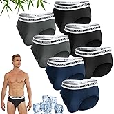 IGOLUMON Mens Underwear Briefs 7 Pack Bamboo Rayon Briefs for Men Support Pouch No Fly Tag-Free Rear Coverage Underwear